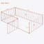 Structure de lit polyvalente en métal avec clôture et porte ouverte, idéale pour les chambres d'enfants et divers styles de décoration intérieure-1765527619