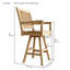 Rialto Outdoor Teak Swivel Bar Stool-575020229