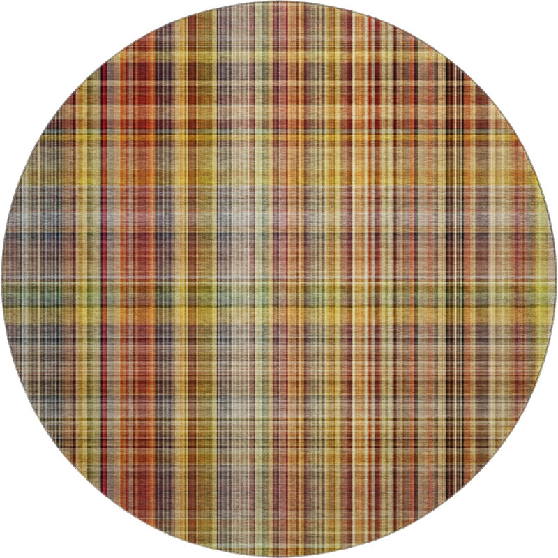 Tapis paprika Cerrito AMF541 lavable à la machine de qualité supérieure, Rond 8 pi