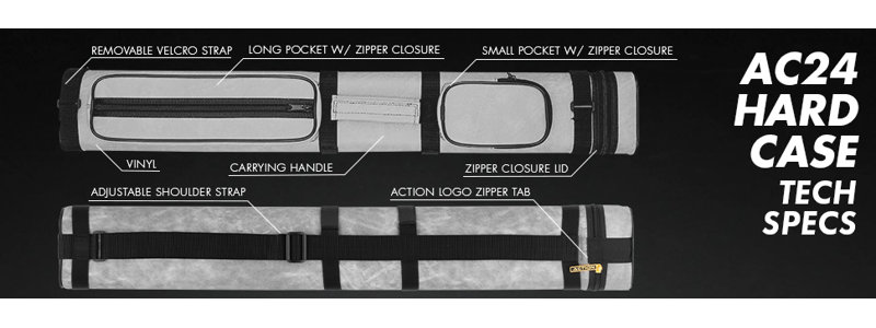 2x4 Oval Hard Pool Cue Case, Light Gray