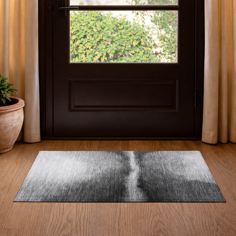 Premium Machine Washable Mayfield AMF2419 Abstract Rug, 1'8" x 2'6", Gray