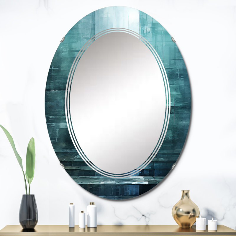 Picotee - Miroir mural moderne ovale, 36 po x 24 po