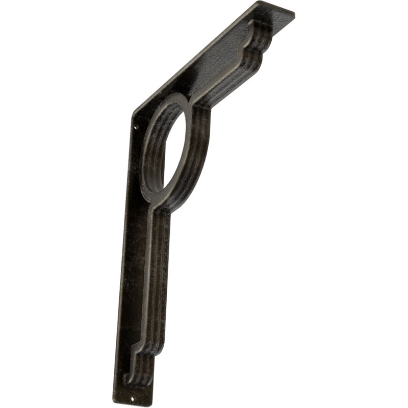 Support en fer forgé Maria, Argenté antique chaleureux, H 15 po x l 2 po x P 12 po