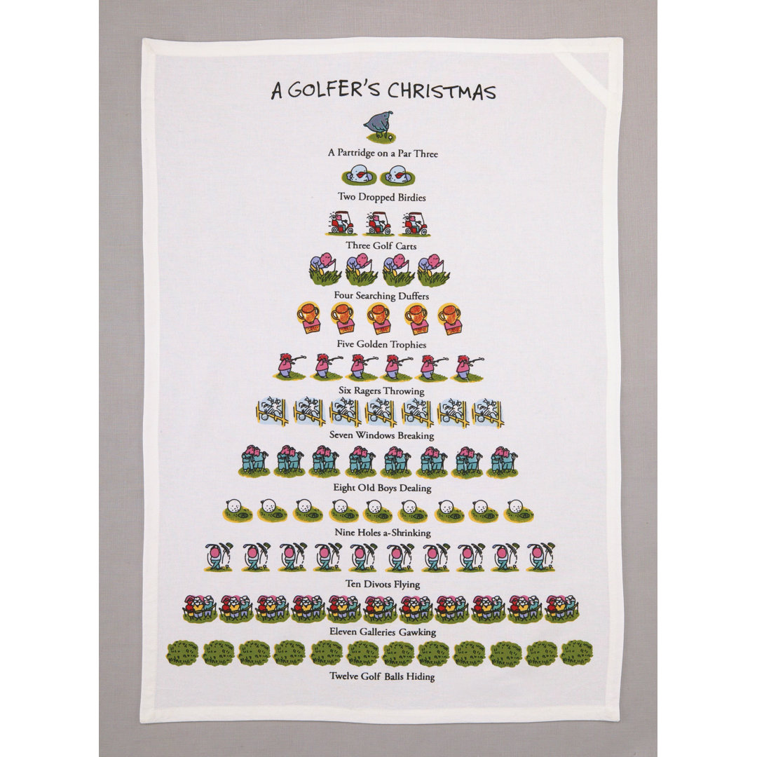 A Golfer's Christmas Cotton Flour Sack Kitchen Towel The Holiday Aisle®