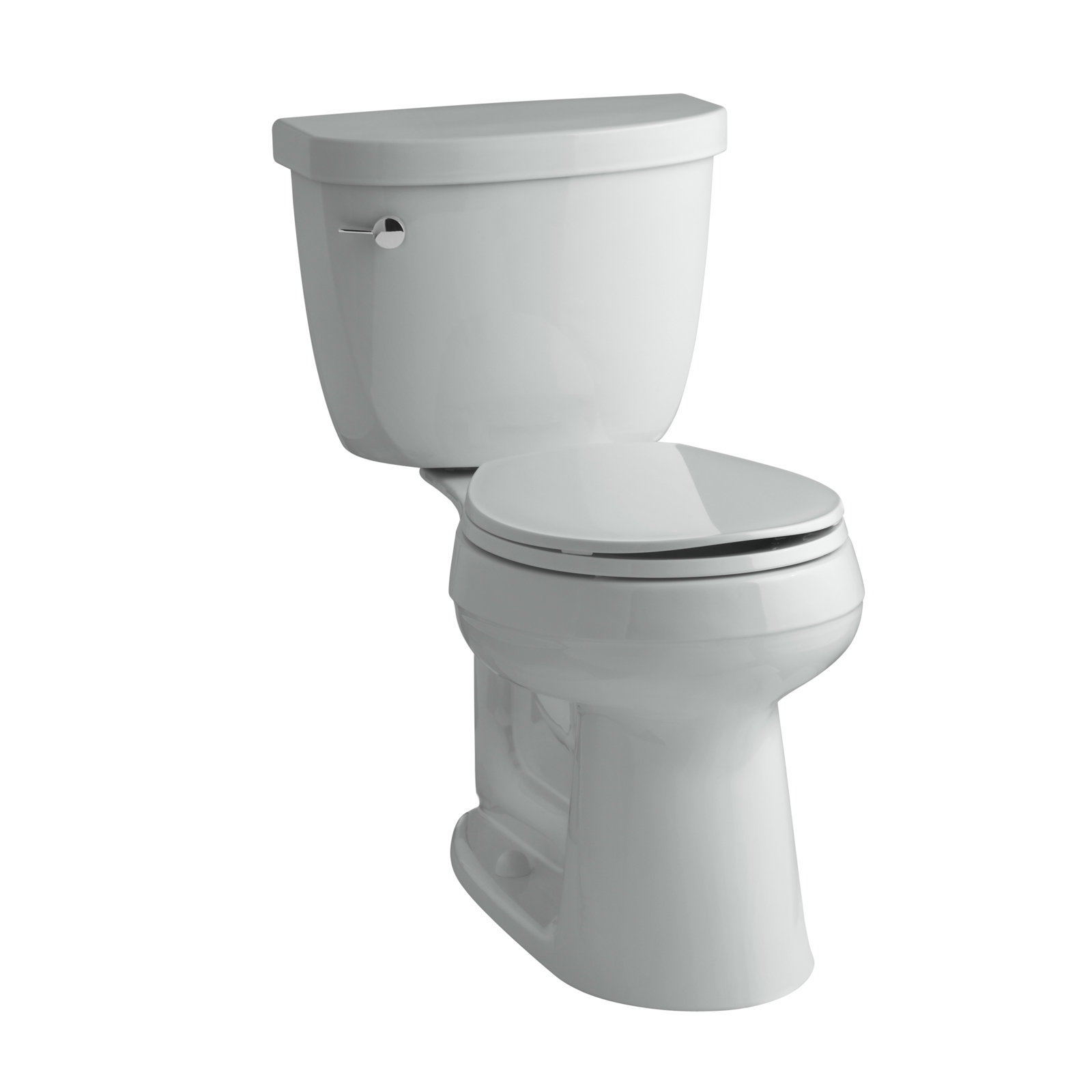 Cimarron 1.28 GPF Round Toilet, Ice Grey, Left-Hand