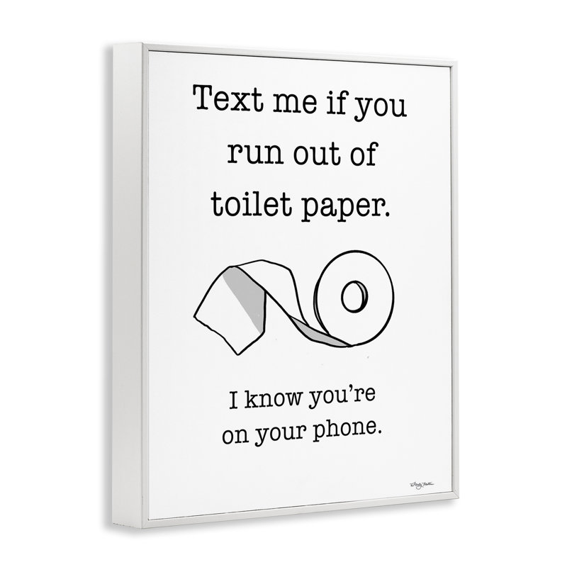 «Text Me» pour papier hygiénique, estampe numérique par Molly Matin, Giclée encadrée blanc bord de mer, H 30 po x l 24 po