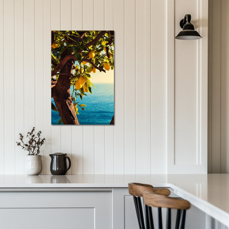 Art mural de citron, décoration murale de cuisine citron, affiche d'art mural en toile citron méditerranéen, art mural fruits italiens pour impression de cuisine 12 po x 16 po