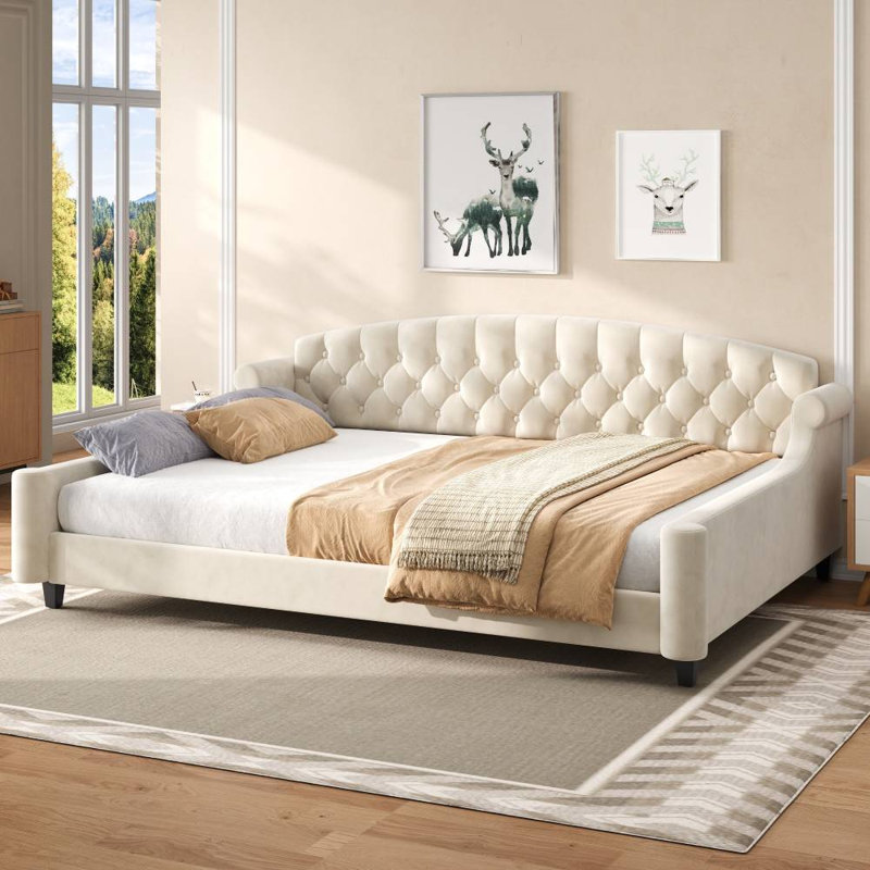 Grand lit de jour (beige), Beige