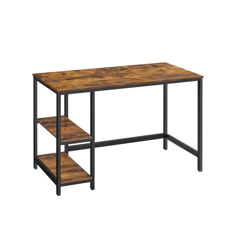 Industrial Rustic 120CM Computer Desk With Adjustable Shelves