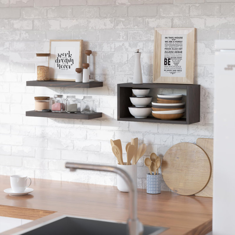 Floating Shelves Set Of 3, Modern Bathroom Shelves Wall Mounted Shelves For Wall Decor, Over Toilet Wall Shelves For Bathroom Bedroom, Living Room, Kitchen