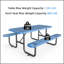 Ensemble de table longue et de chaises bleues avec trou pour parasol 6 pi