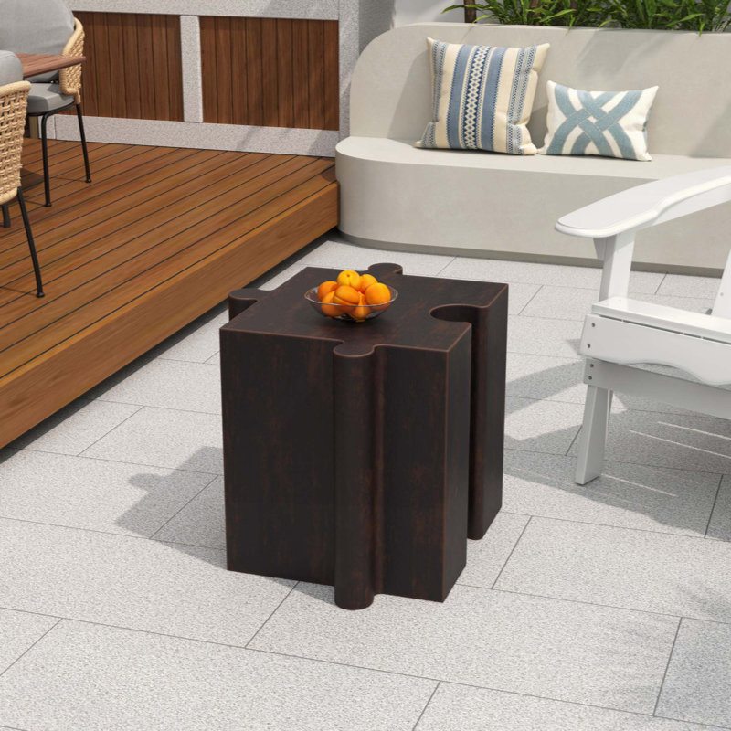  Table d'appoint Convex Edge casse-tête MGO, table de bout décorative modulaire emboîtable, table basse d'extérieur personnalisée