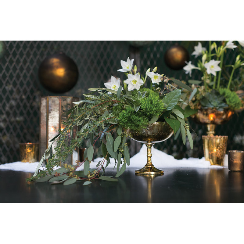 Vase de table en verre fait à la main, Or