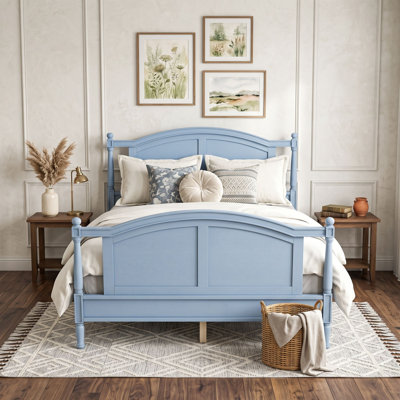Wood Platform Bed Frame with Headboard