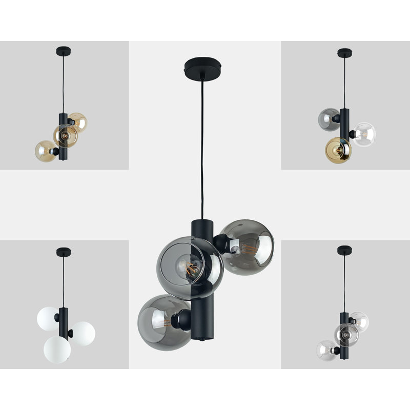 Anttwan 3 - Light Chandelier, Black