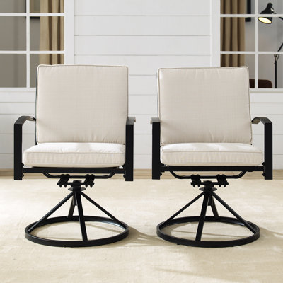 Halles Powder Coated Steel Outdoor Dining Armchair with Cushion