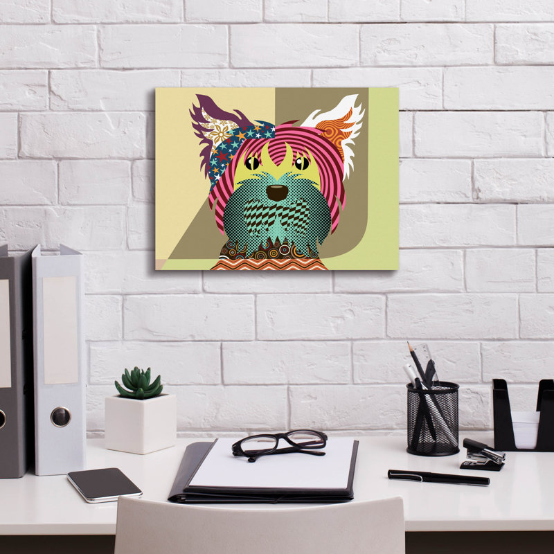 «Yorkshire Terrier Dog» par Lanre Adefioyue, H 12 po x l 16 po x P 0,75 po