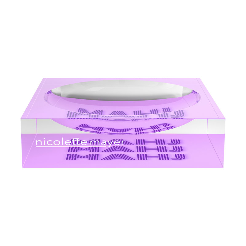 Mahjong Square Abstract Decorative Tray, 6"W x 6"D x 2"H, Lilac