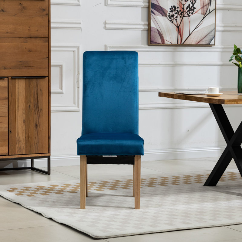 Rimini 0cm H Upholstered Dining Chair, Velvet/Blue