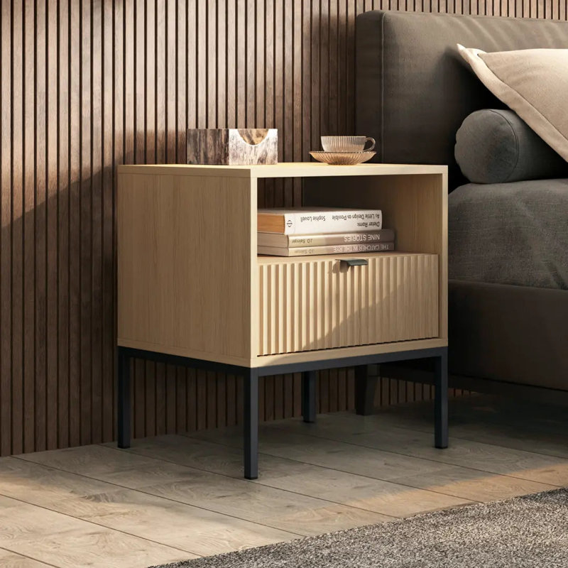 54cm W Manufactured Wood Bedside Table
