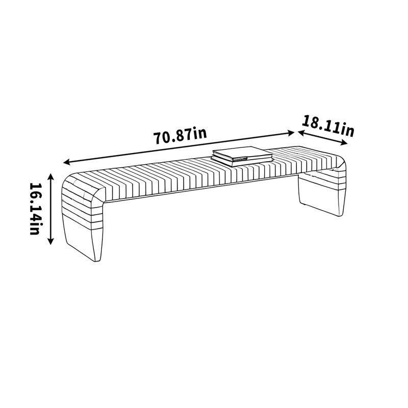 Bench Simple dressing room changing stool rest, 16.14" H x 70.87" W x 18.11" D