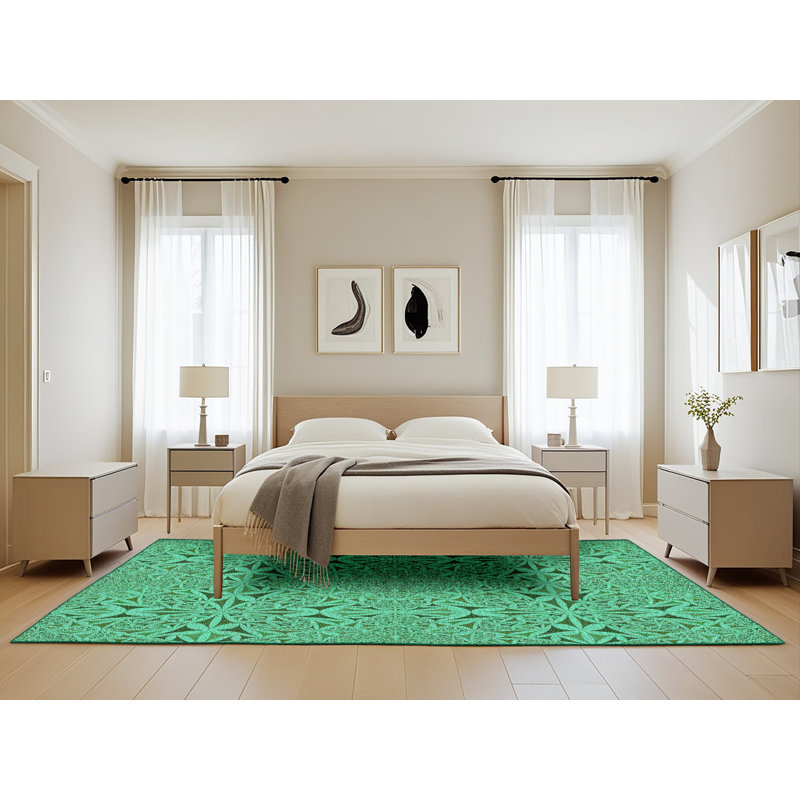 Tapis vert / noir Brooksdale, Rectangle 5 pi x 8 pi