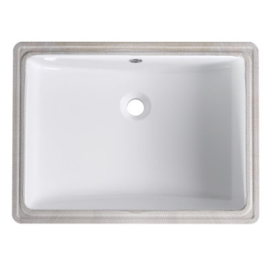 Zstar 15.3'' White Ceramic Rectangular Bathroom Sink