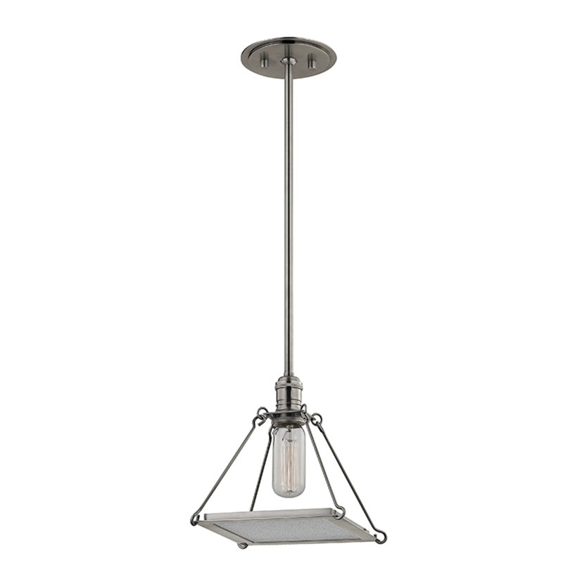 Luminaire suspendu géométrique 1 lumière Thorndike, Nickel historique