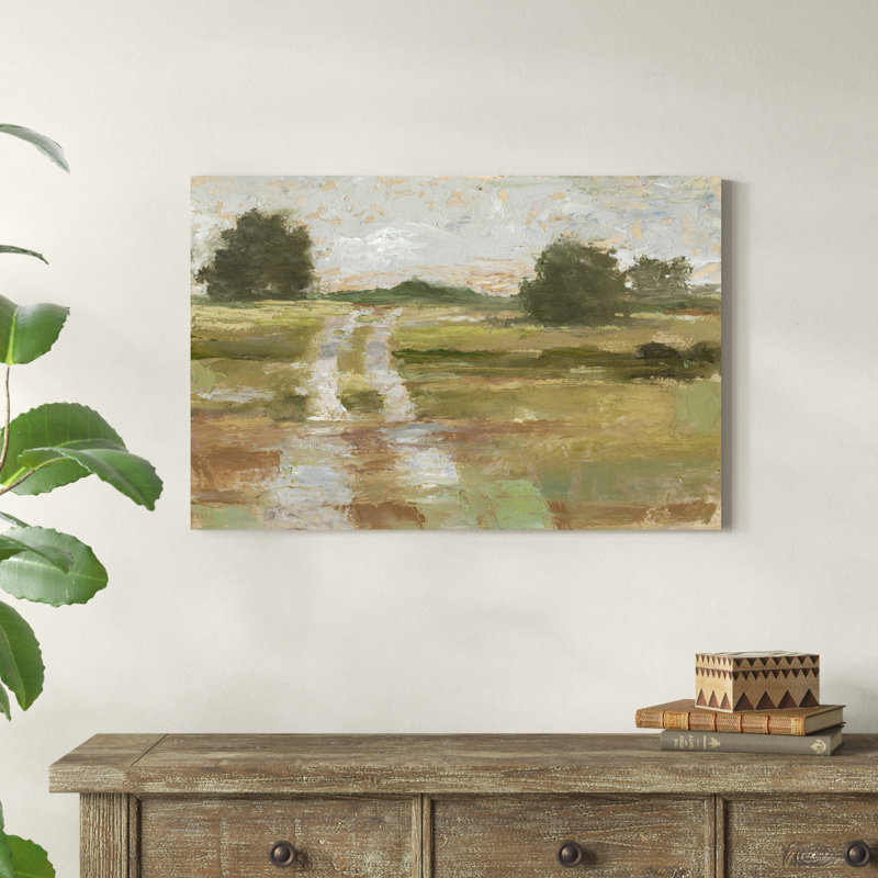 «Back Country Road II», peinture sur toile, H 24 po x l 36 po