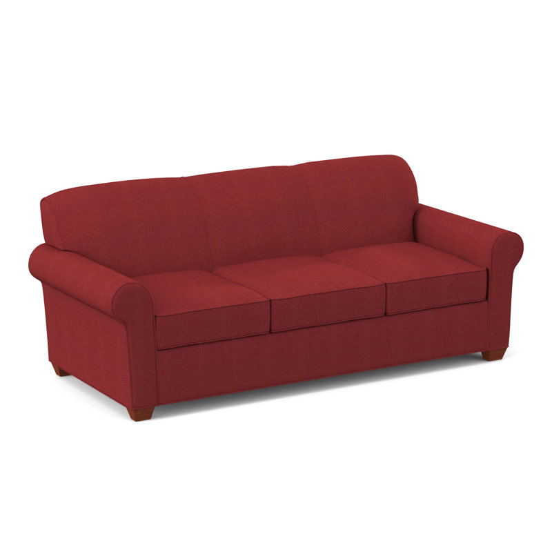 Finn Rolled Arm Sofa with Reversible Cushions, Dorset Cherry, BM Cherry, 34" H x 75" W x 36" D