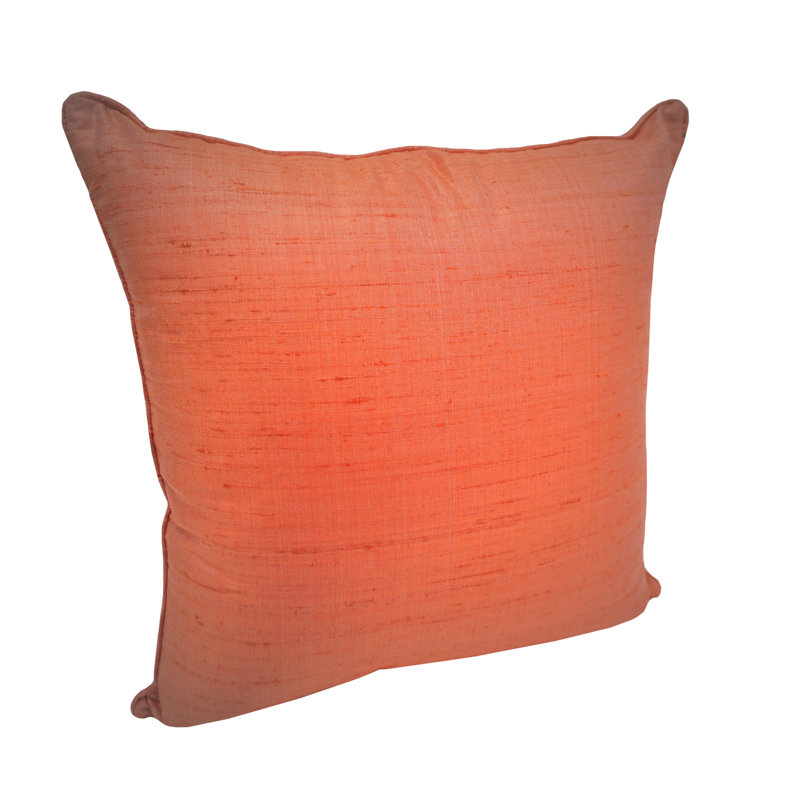  Dupion Silk Throw Pillow, Melon
