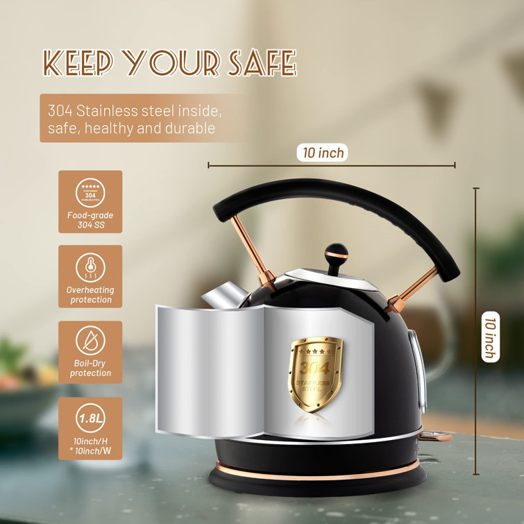 1.8L Electric Water Kettle with Thermometer Small Boiling