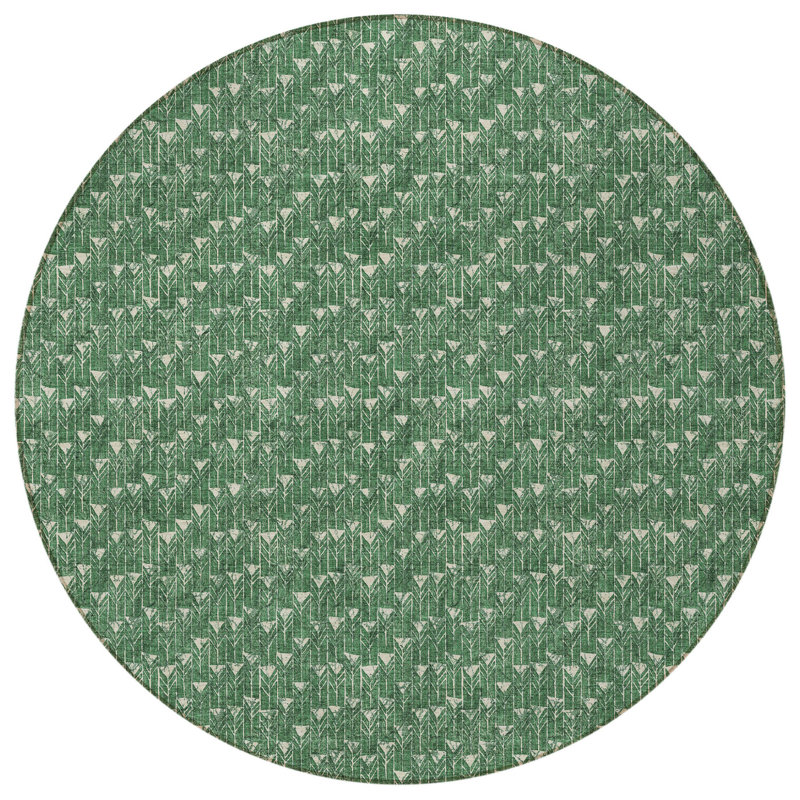 Tapis d'intérieur rond lavable géométrique 8 pi HomeRoots