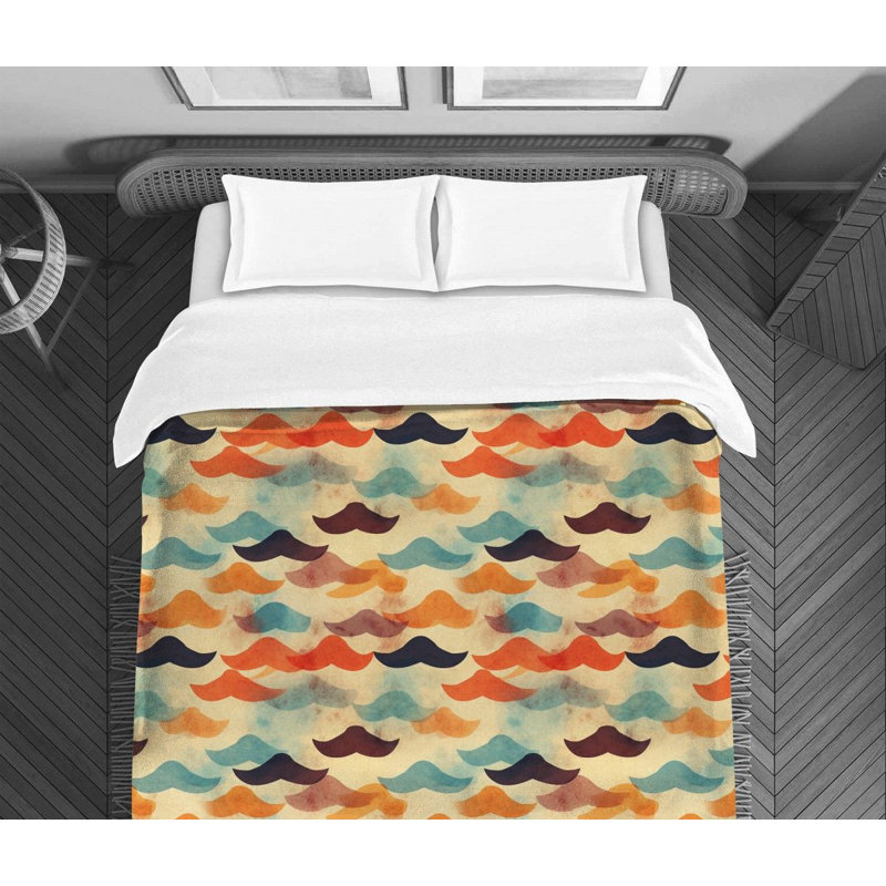 Hipster Mustache Comforter, Twin Comforter