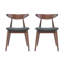 Ensemble de salle à manger de style Mid-Century moderne, 1 table rectangulaire et 4 chaises confortables, 100% bois d'hévéa, plateau de table en faux bois avec peu d'entretien, support de chaise ergonomique, coussins moelleux, noyer et gris anthracite, pour-1394997185