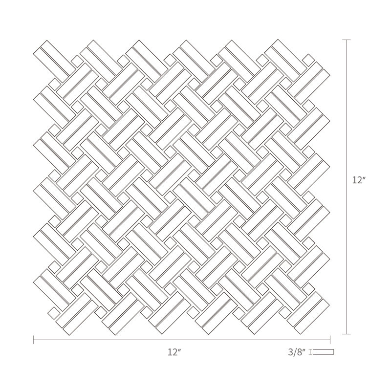 Carreau de marbre et de mosaïque en marbre Knot, Blanc / Noir