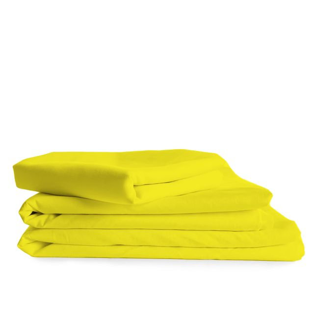Ensemble de draps rafraîchissant et respirant Hotel Luxurious, Ensemble de draps pour lit simple + deux taies d'o, Jaune