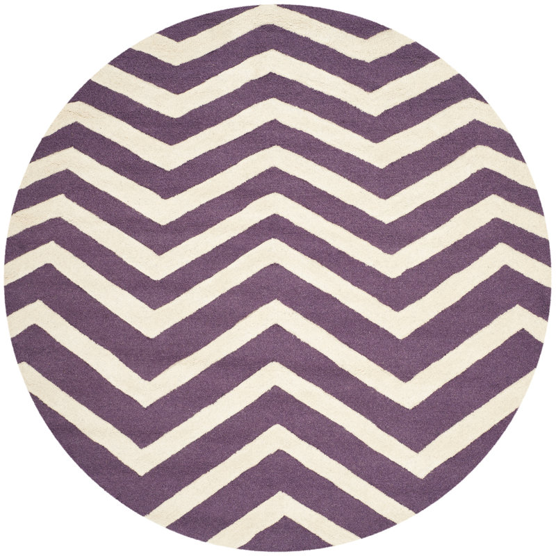Tapis en laine touffeté à la main Sanyla, Rond 6 pi