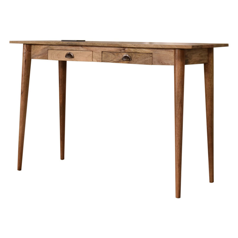 Michaud Solid Wood Writing Desk with Power Outlet