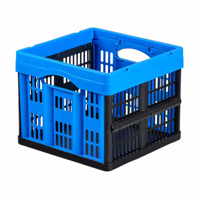 Plastic Collapsible Storage Bins, 25L 3 Packs, Stackable Folding Storage Crates with Handles, Holds 22 lbs Per Bin, Foldable Heavy Duty Containers, Space-Saving Baskets, for Home Organizing