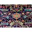 Tapis bleu / rouge en laine noué à la main-106953129