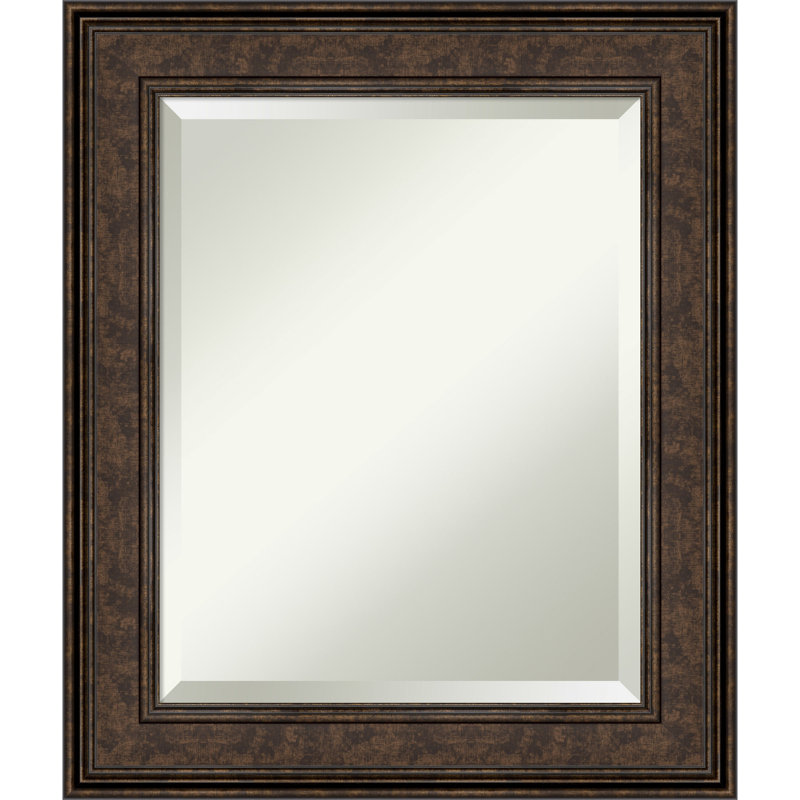 Fahlman Flat Wall Mirror, 25.5" x 21.5", Rustic Brown