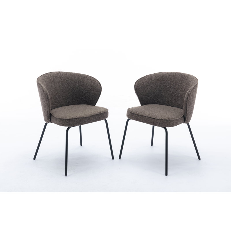 Chaise de salle à manger Donohoe Boucle, 2, Brun foncé