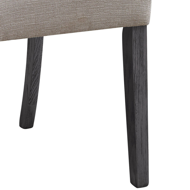 Ensemble de 2 chaises d'appoint à dossier capitonné beige et gris