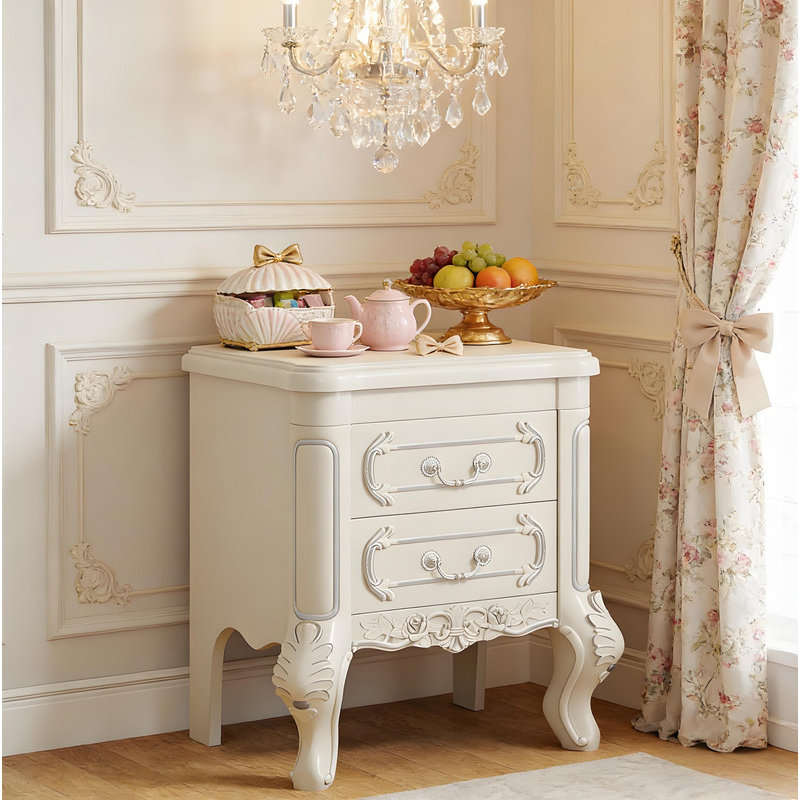 Table de chevet élégante, table de chevet sculptée, table de bout, table de chevet