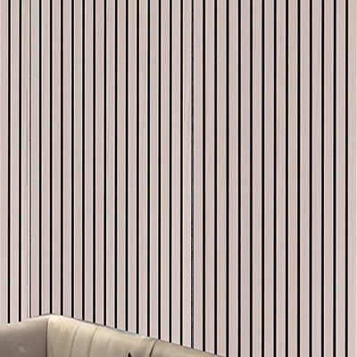 Acoustic Wall Panels, 3 Pack 60x60cm Self Adhesive Wall Panel Decorative, Sound Absorbing Wooden Slatted 3D, for Decorative Wall Panels, Living Room, Bedroom, Office