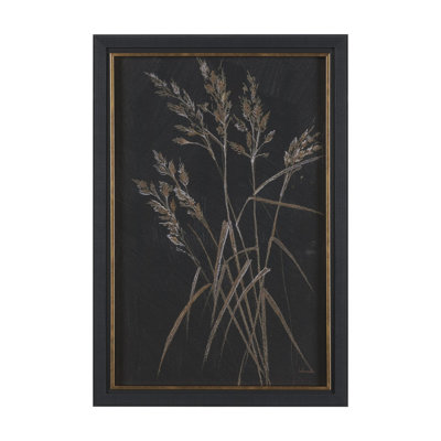Golden Grasses VI By  Studio Hand Embelished Textured Framed Artwork Matted