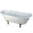 Kingston Brass Aqua Eden 67-Inch Cast Iron Oval Double Slipper Clawfoot Tub (7-Inch Faucet Drillings)-11173852