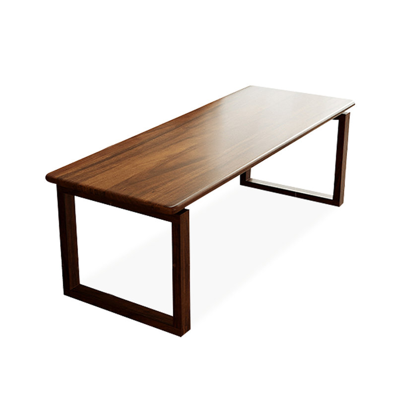 Nut-brown Rectangular Solid Wood Writing desk, 29.53" H x 62.99" W x 27.56" D