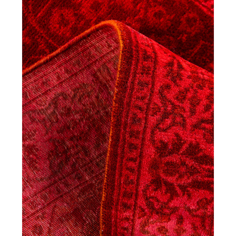 Overdyed Hand-Knotted Wool Modern-Contemporary Pink Runner 2' 7" x 18' 5"